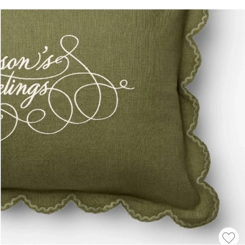 Studio McGee Green Holiday Pillow. 14” x  20”